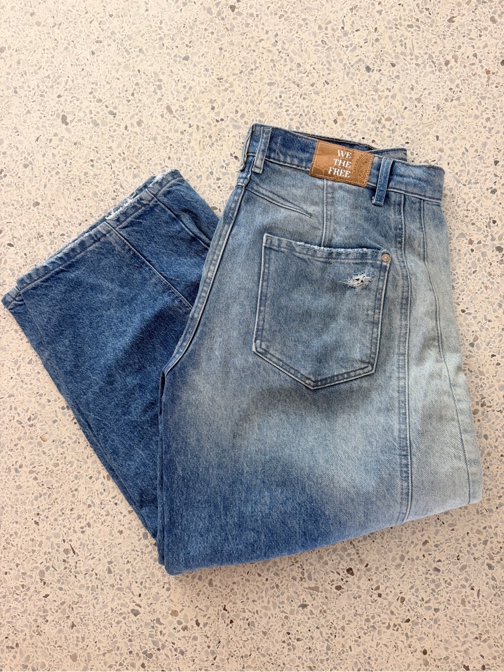 Free People We The Free Good Luck Mid-Rise Barrel Jeans-Size 27